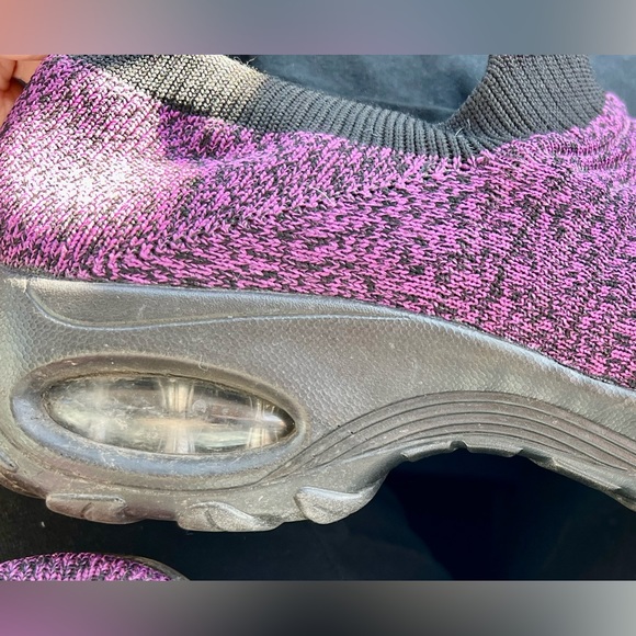 STQ Womens Slip On Breathable Knit Walking Shoes Sneakers Purple Black 10.5 - Picture 2 of 4